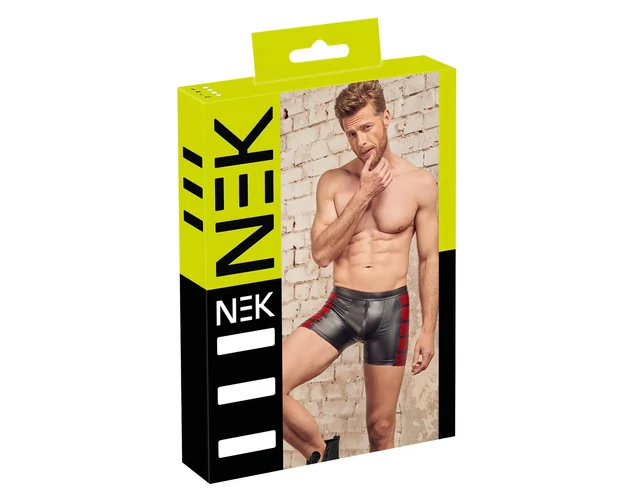 NEK - piros oldal betétes cipzáras boxer (fekete)