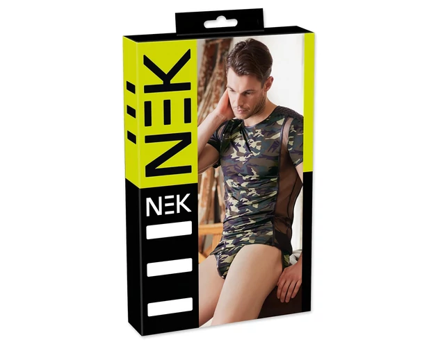 NEK - terepmintás férfi póló (zöld-barna)