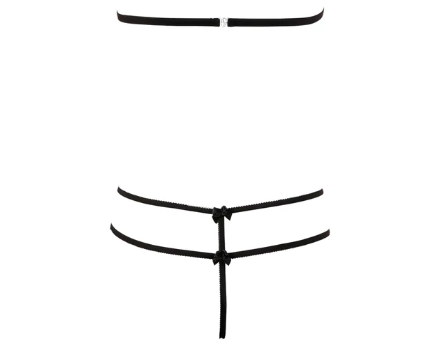 Cottelli - Nyitott csipkeszett (fekete)