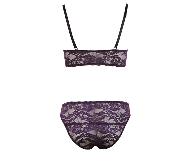 Cottelli - Virágos, csipke melltartó szett (lila)