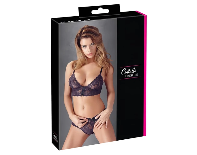 Cottelli - Virágos, csipke melltartó szett (lila)