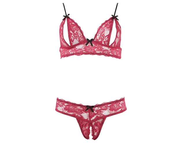 Cottelli - Kéjes melltartó szett csipkéből (piros)