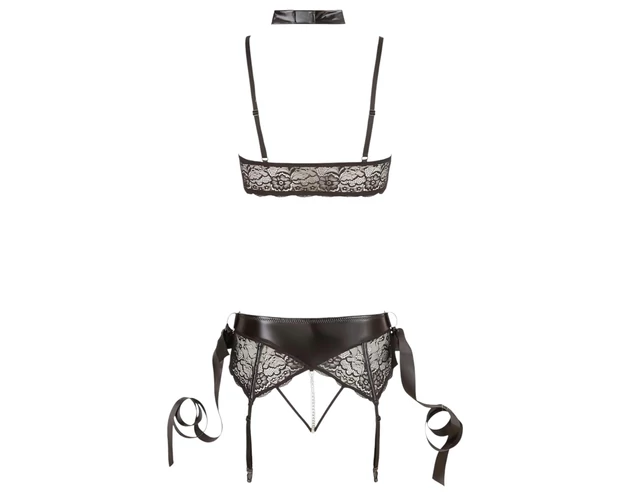 Cottelli Bondage - csipkés fehérnemű szett (5 részes)