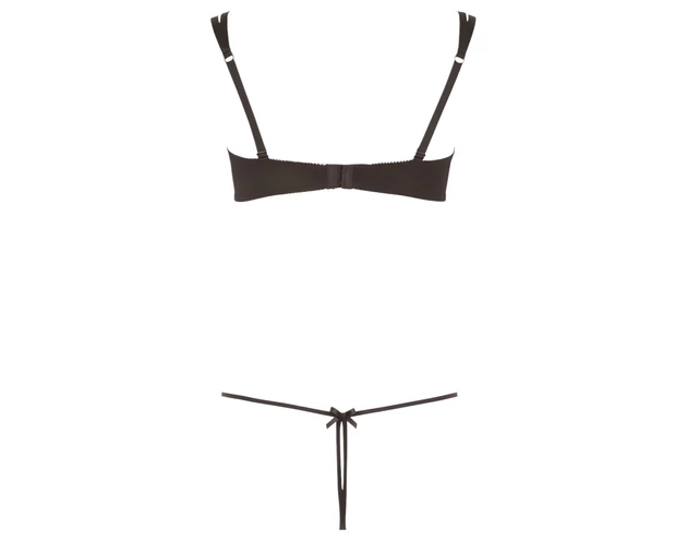 Cottelli - csillogó hímzett melltartó szett (fekete)