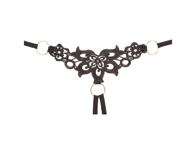 Cottelli - csillogó hímzett melltartó szett (fekete)