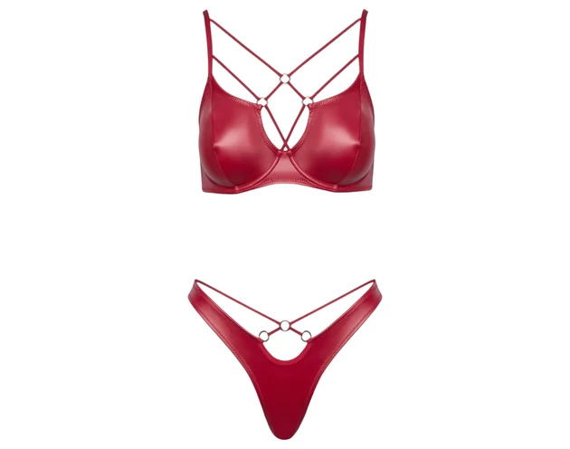 Cottelli Party - fényes hatású melltartó szett (piros)