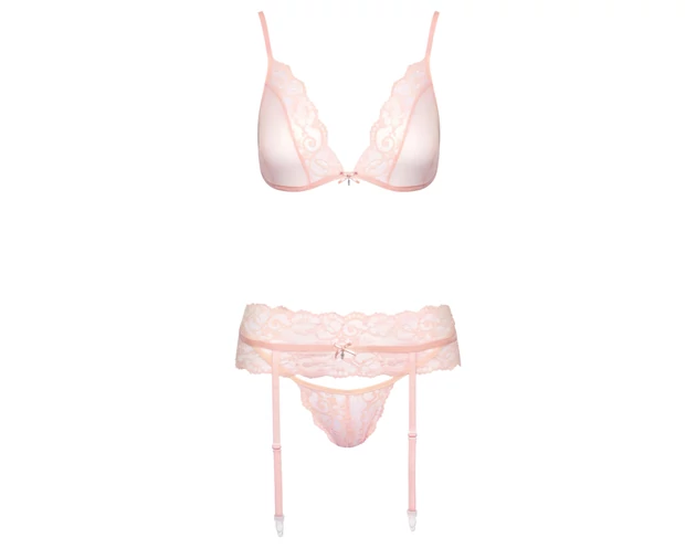 Kissable - csipke fehérnemű szett (pink)