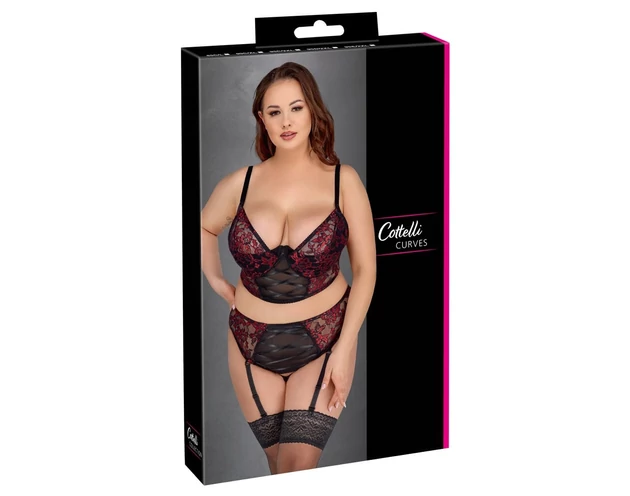 Cottelli Plus Size – melltartó szett (piros)