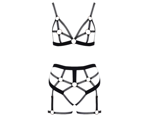 Cottelli - kétrészes testhám szett (fekete)