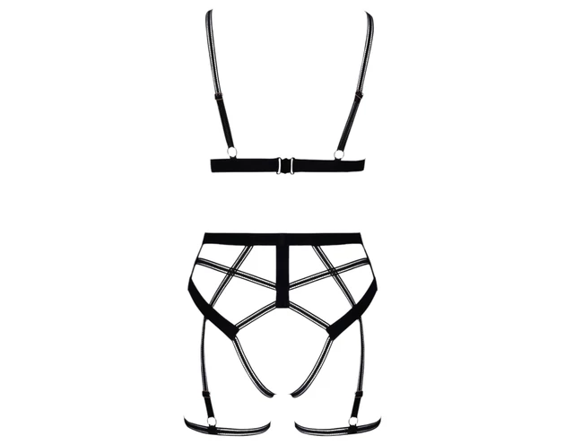 Cottelli - kétrészes testhám szett (fekete)