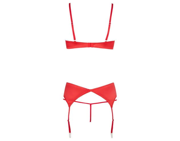 Cottelli - szíves nyitott mellemelő szett (piros)