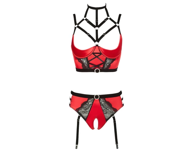 Abierta Fina - gyűrűs mellemelő szett (piros)