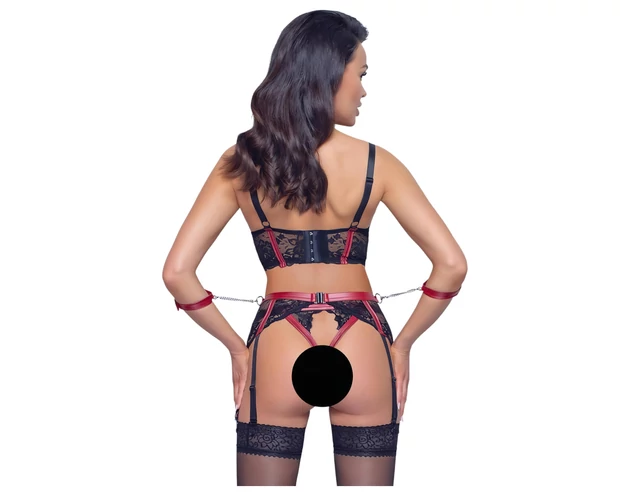 Cottelli Bondage - Matt, csipkés mellemelő szett (piros)