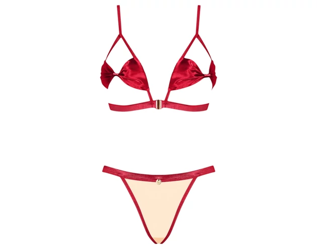 Obsessive Rubinesa - pikáns fehérnemű szett (piros)