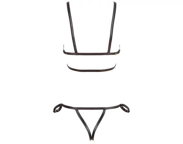 Cottelli Bondage - fényes dísz testhám bikini (fekete)