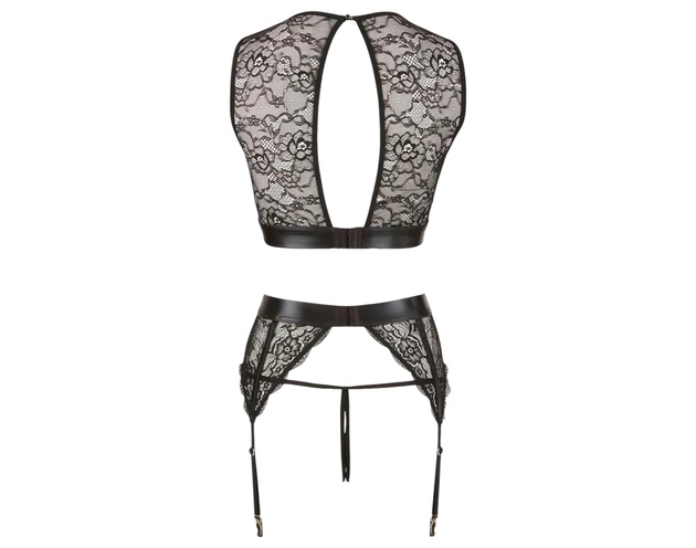 Cottelli Bondage - csipkés fehérnemű szett (4 részes)