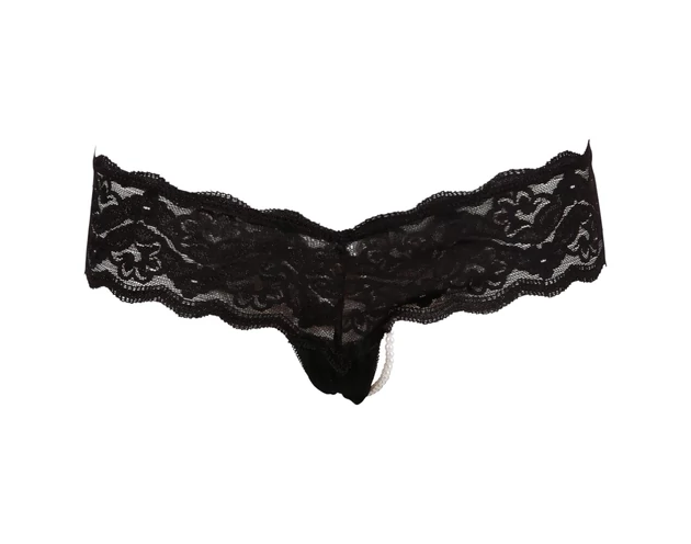 Cottelli - Gyöngyös csipke tanga (fekete)