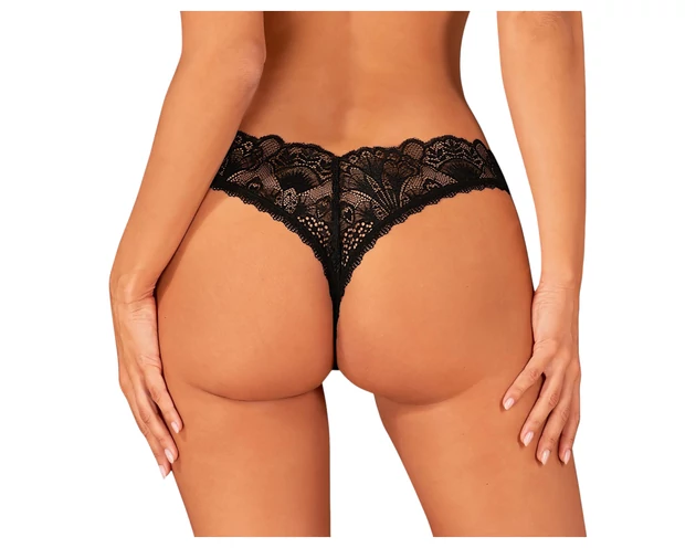 Obsessive Donna Dream - csipkés nyitott tanga (fekete)