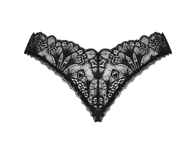 Obsessive Donna Dream - csipkés nyitott tanga (fekete)