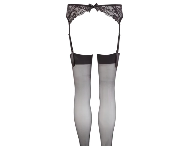 NO:XQSE - Csipke harisnyatartó szett - fekete