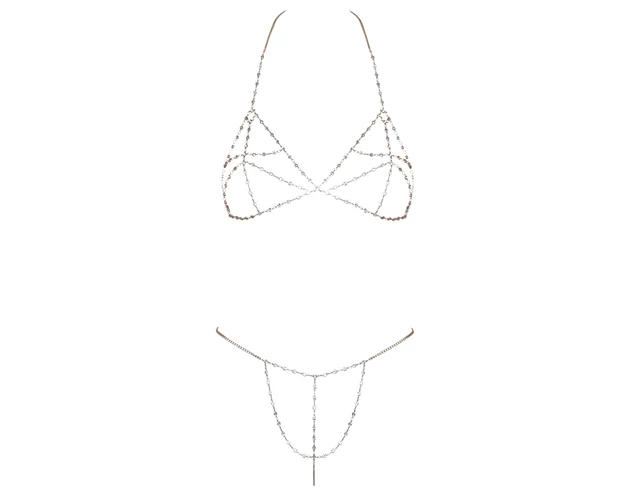Cottelli - Strasszos láncbikini (ezüst)