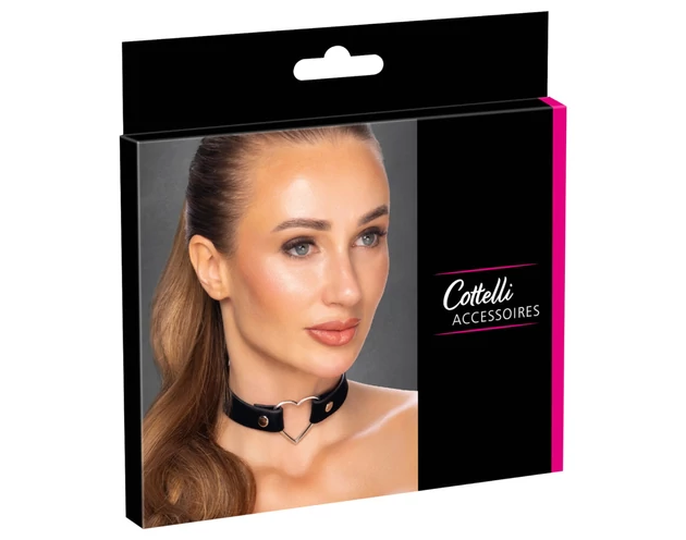 Cottelli - szíves nyakpánt (fekete)