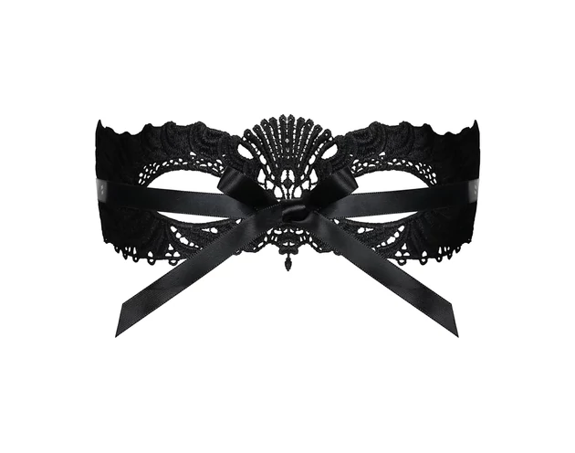 Obsessive - hímzett velencei maszk (fekete)