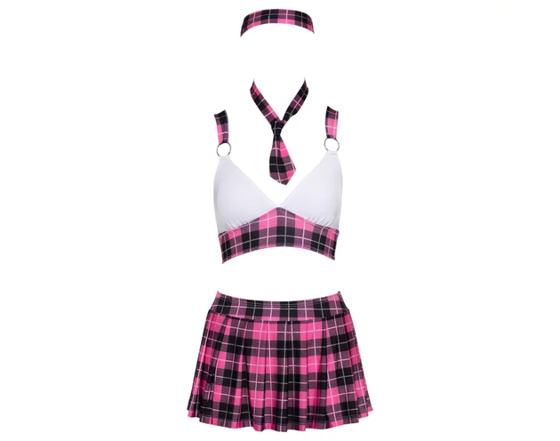 Cottelli - kockás diáklány jelmez szett (pink)