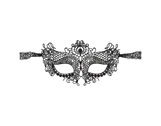 Cottelli - Hímzett, csipke hatású maszk (fekete)