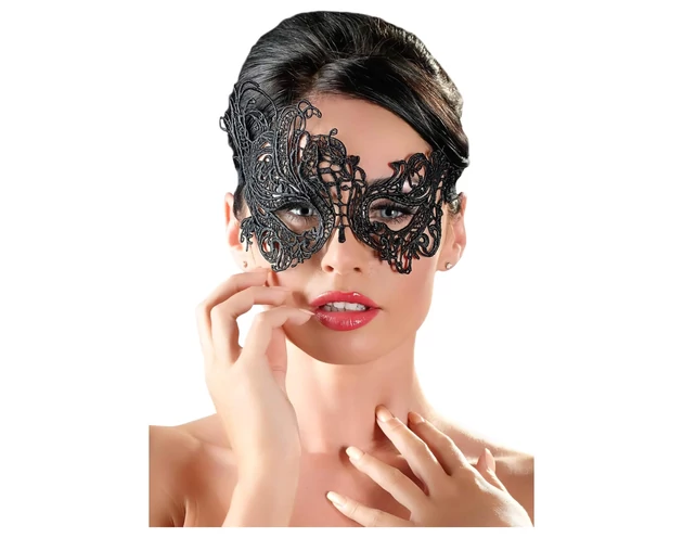 Cottelli - Hímzett, aszimmetrikus maszk (fekete)