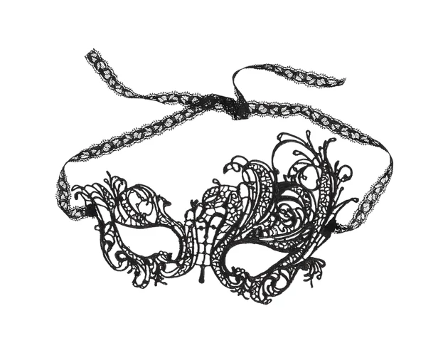 Cottelli - Hímzett, aszimmetrikus maszk (fekete)