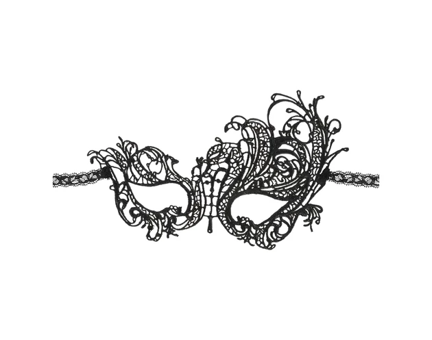 Cottelli - Hímzett, aszimmetrikus maszk (fekete)