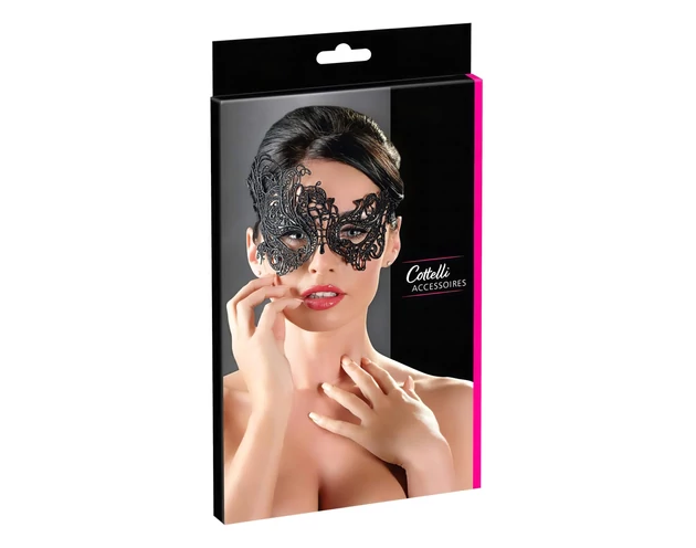 Cottelli - Hímzett, aszimmetrikus maszk (fekete)