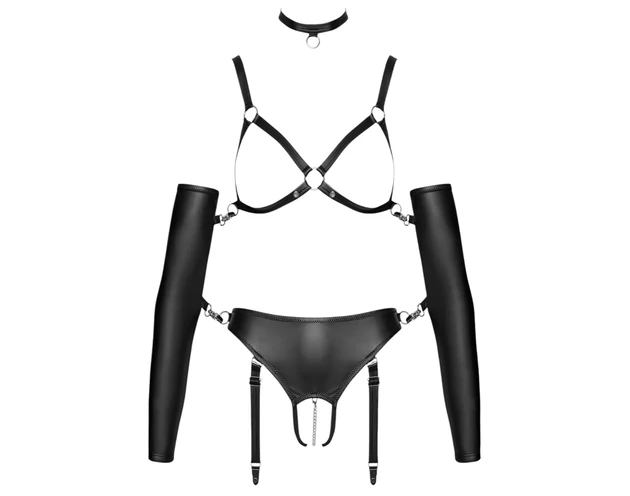 Bad Kitty - bondage testhám szett (fekete)