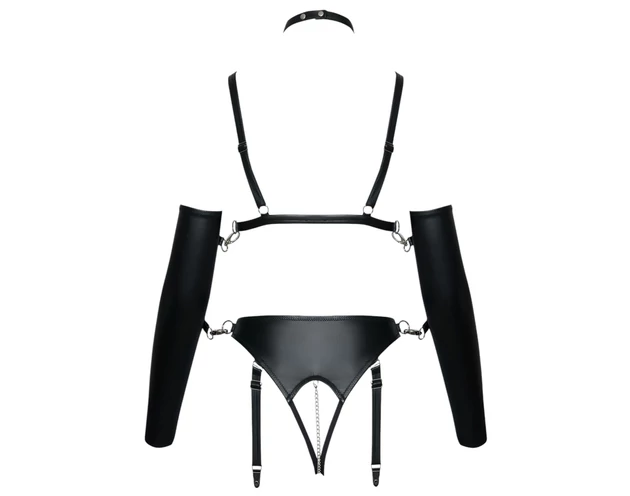 Bad Kitty - bondage testhám szett (fekete)