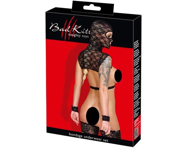 Bad Kitty - csipke BDSM szett (fekete)