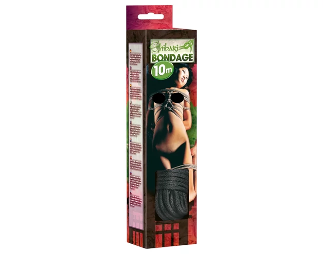 Shibari Bondage kötél - 10m (fekete)