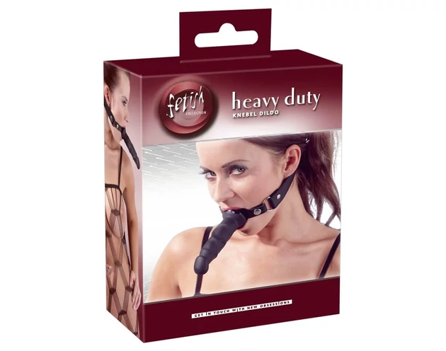 Fetish - szájpecek dildóval (fekete)