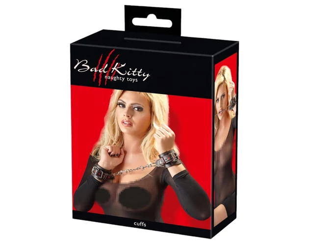 Bad Kitty - szíves bilincsek (fekete)