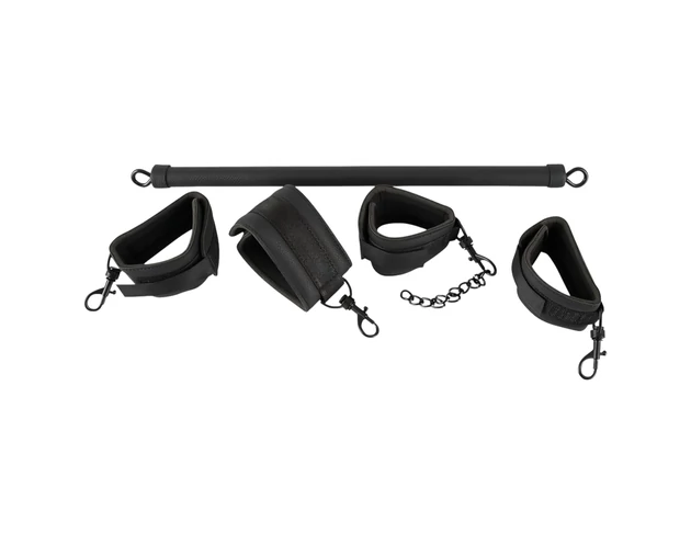 Fetish - műbőr kötöző rúd szett (6 részes) - fekete