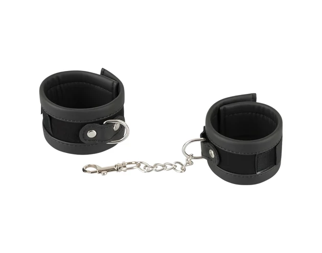 Vegan Fetish - csukló bilincs rövid lánccal (fekete)
