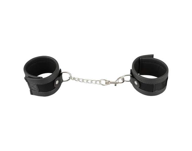 Vegan Fetish - csukló bilincs rövid lánccal (fekete)
