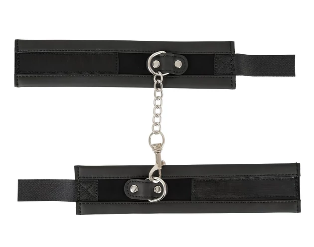 Vegan Fetish - csukló bilincs rövid lánccal (fekete)