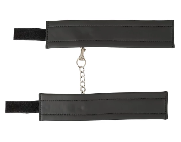 Vegan Fetish - csukló bilincs rövid lánccal (fekete)