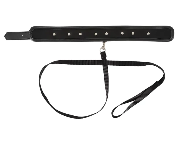 Vegan Fetish - szegecses nyakörv és póráz (fekete)