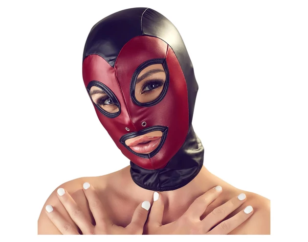 Bad Kitty - fényes szopó maszk - piros (S-L)