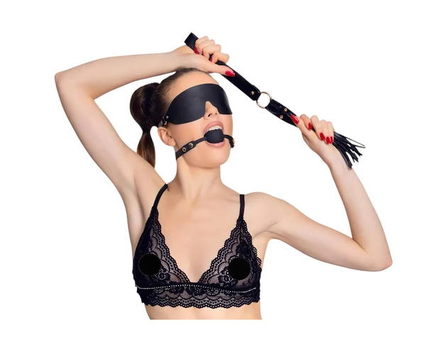 Bad Kitty - bondage szett táskában - 7 részes (fekete-arany)