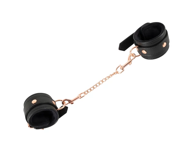 Bad Kitty - bilincsek lánccal (fekete-rosegold)