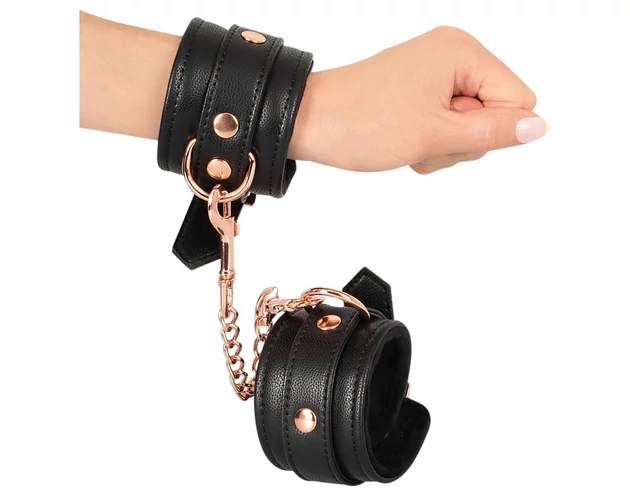 Bad Kitty - bilincsek lánccal (fekete-rosegold)