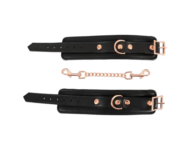 Bad Kitty - bilincsek lánccal (fekete-rosegold)